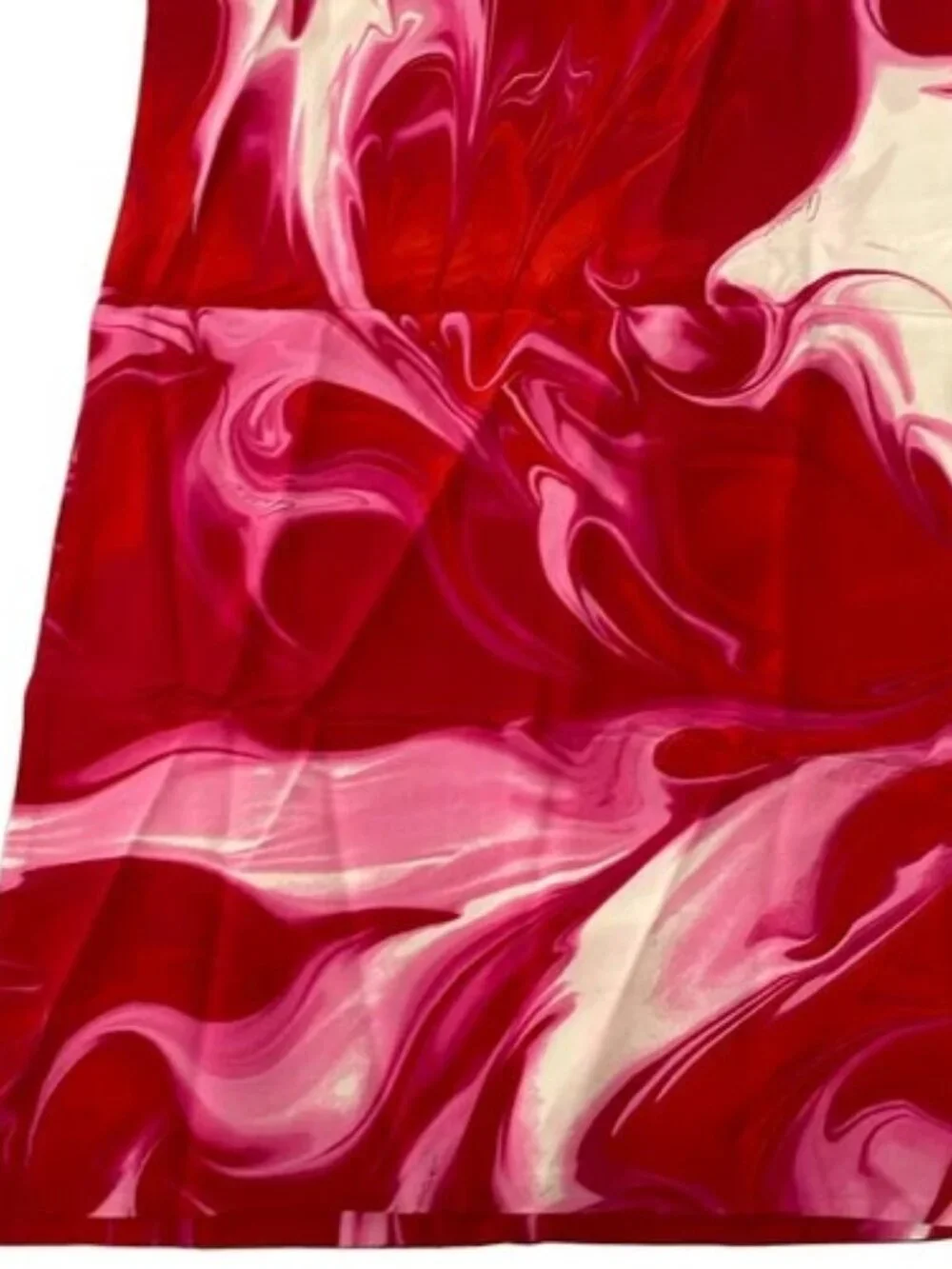 GUCCI Red Pink Cream Silk Scarf